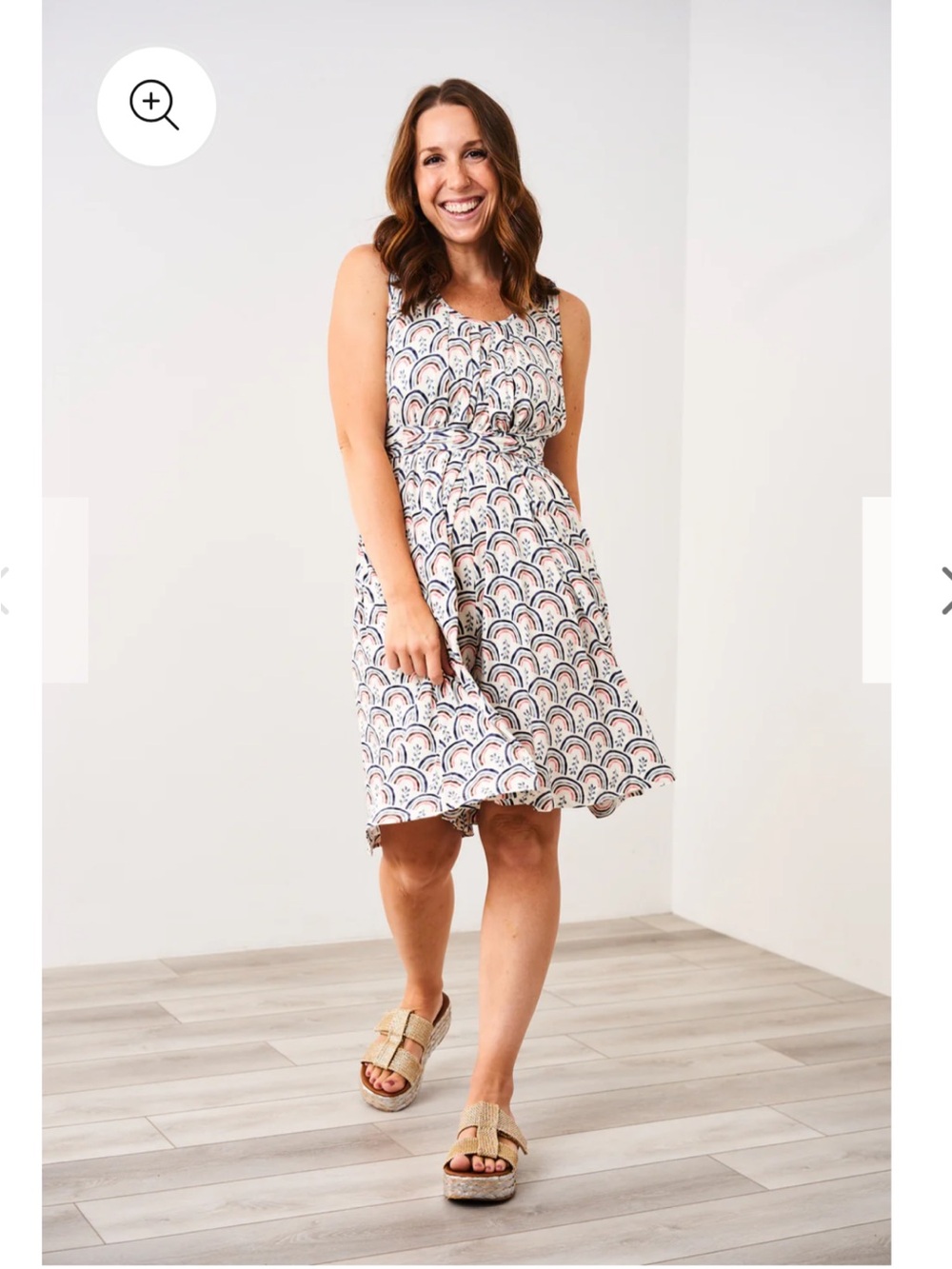 NWT Latched Mama Women’s Momper Sleeveless Printed Nursing Romper Size 6-18